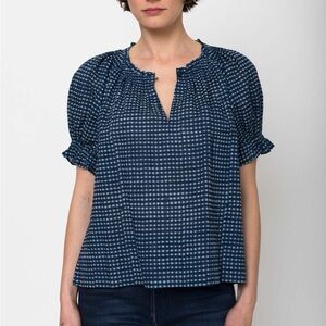 Apiece Apart Kasin Top - Mini Gingham Indigo